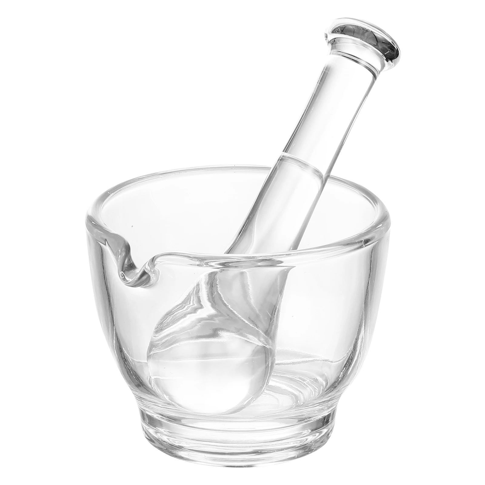 

1Set Clear Glass Mortar Pestle Grinder Medicine Crushing Masher Laboratory Garlic Pounder Medicine Garlic Pounder