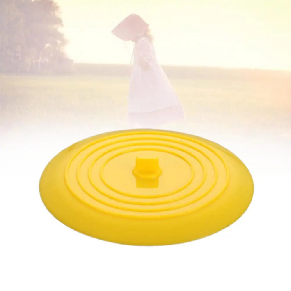 

Round Drain Plug Yellow Durable Bathroom Floor Drain Cover Strong Suction Easy Install Removable Deodorizer Tub Stopper Hair