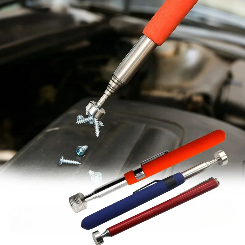 

Retractable Magnetic Pickup Screws Nut Bol Suction Iron Rod Portable Multifunctional Extractor Pen Clip Automotive Repair Tools