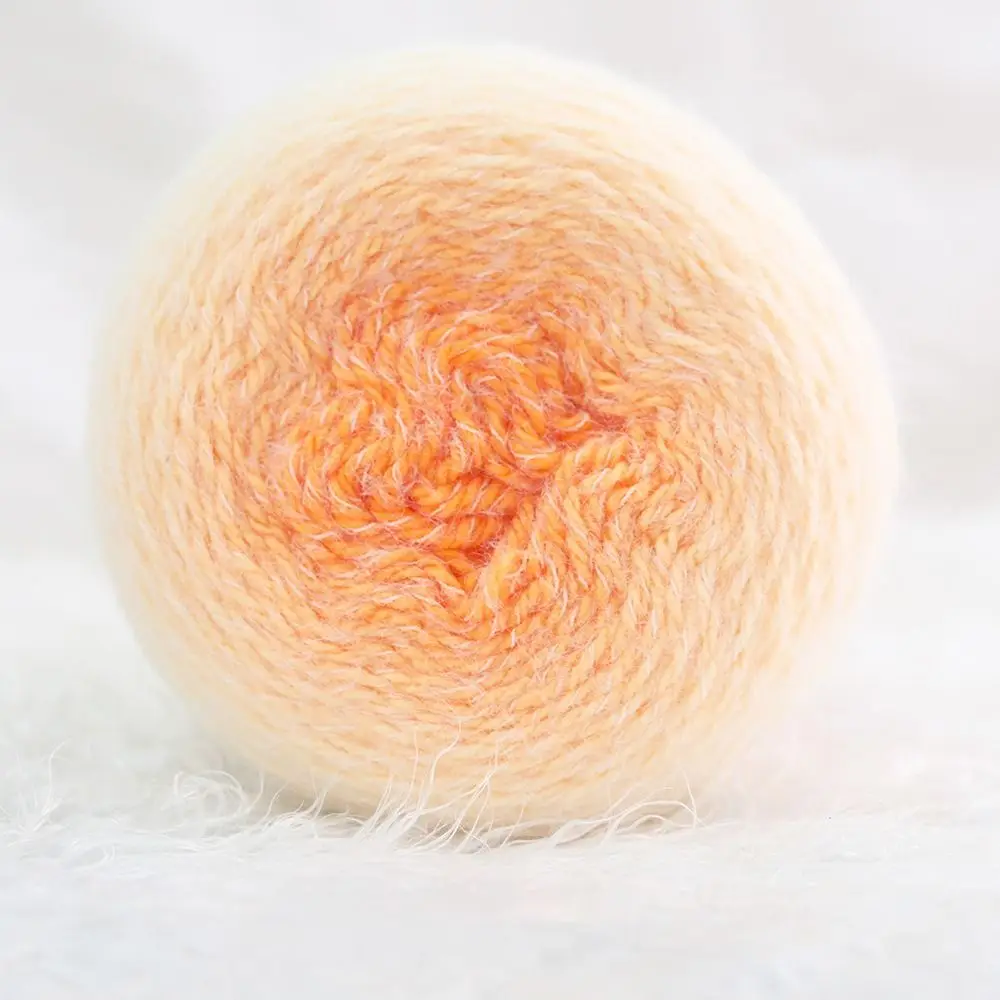 200g/Rolle Langlebiges Farbverlauf-Wollgarn Mehrfarbiges Strick- und Häkelgarn Handgemachtes Weiches Langes Velourgarn für Mützen und Pullover – Detail 13