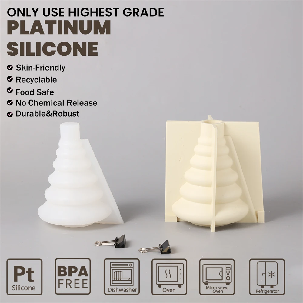 Christmas Tree Silicone Mold 3D Christmas Aromatherapy Plaster Candle Mould Handmade Christmas Ornament Home Decoration