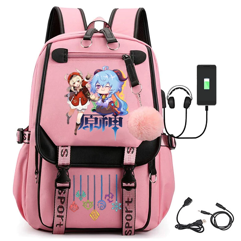 Cross-border casual backpack creative pattern Genshin Impact travel bag student school bag