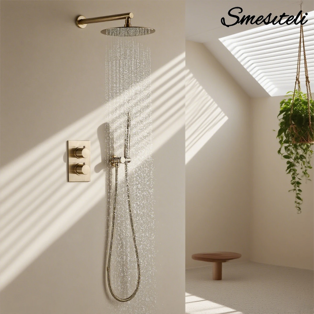 

Gunmetal Thermostatic Shower Faucet Recessed Control Switch Concealed Thermostatic Mixer Bathroom Shower Tap Box Buried Wall
