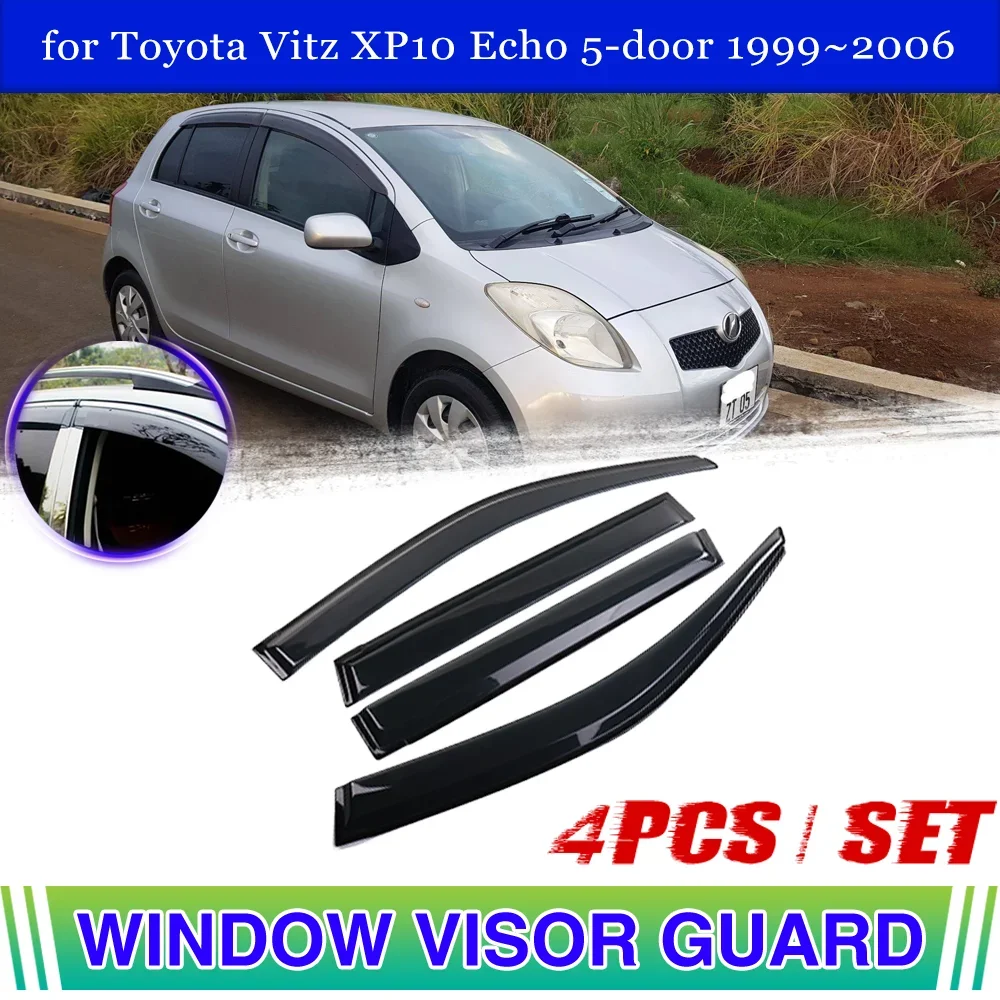 

Window Visor for Toyota Vitz XP10 Echo 5-door 1999~2006 Vent Awning Door Rain Eyebrow Smoke Guard Cover Deflector Accessories