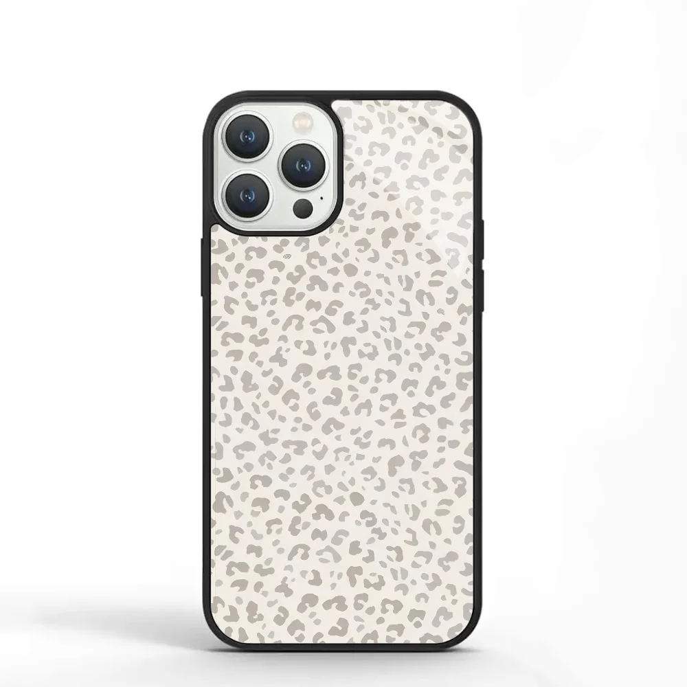 Scattered Cheetah Print Phone Case For IPhone 11 12 13 14 15 Plus Pro Max Mirror Acrylic PC TPU Cover