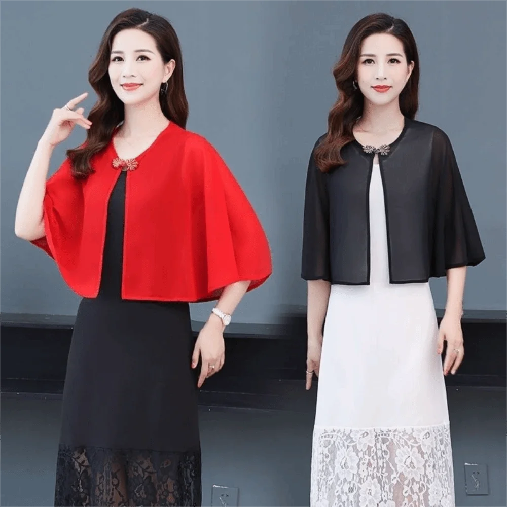 Sweet Breathable Chiffon Shawl Long Polyester Sunscreen Scarf Loose Thin Seaside Vacation Cloak Neck Decoration