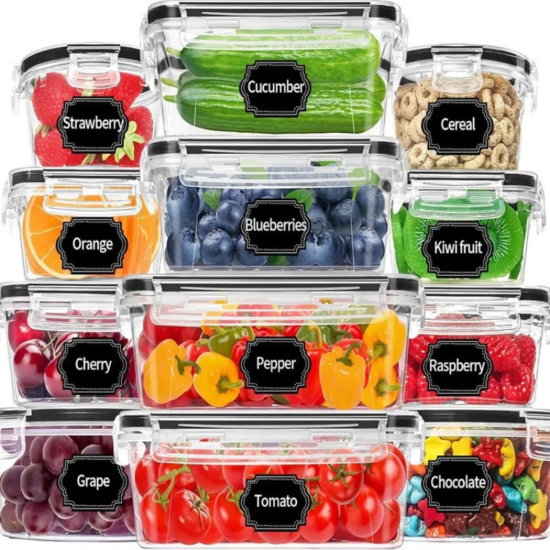 

12pcs Crisper Sealed Multigrain Dried Fruit Storage Kitchen Storage Container Refrigerated Sealed Food Grade Storage Lunch Box