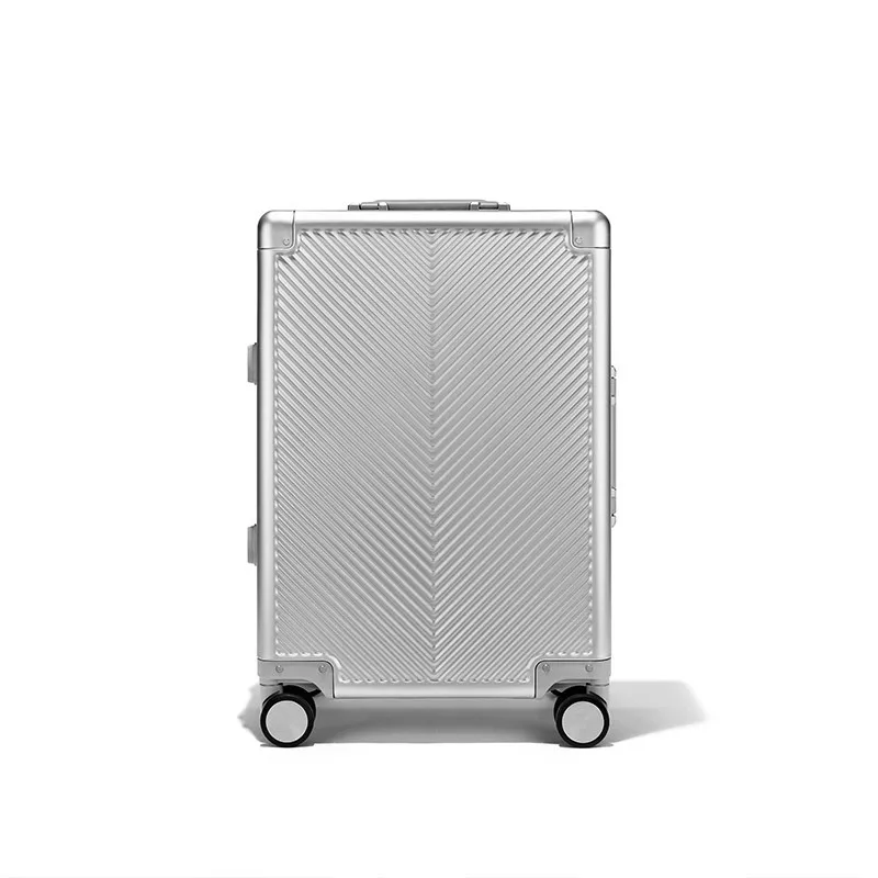 Aluminum-Magnesium Alloy Trolley Case Wide Draw-Bar Luggage Large Capacity Universal Wheel High-Grade Aluminum Frame Suitcase