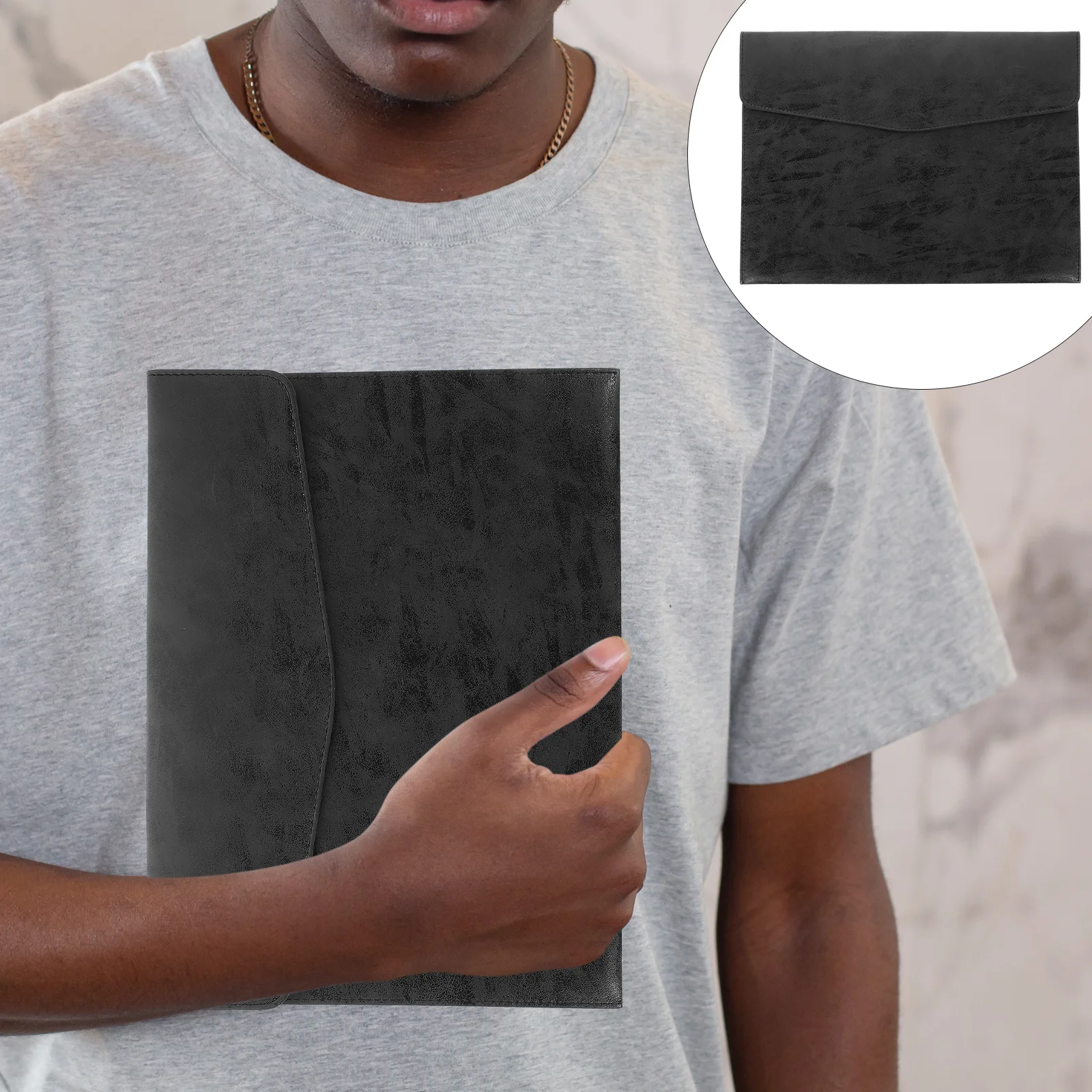 

Business Document Bag A4 Pu File Folder Waterproof Portable Organizer For Office Home School Travel Storage Holder