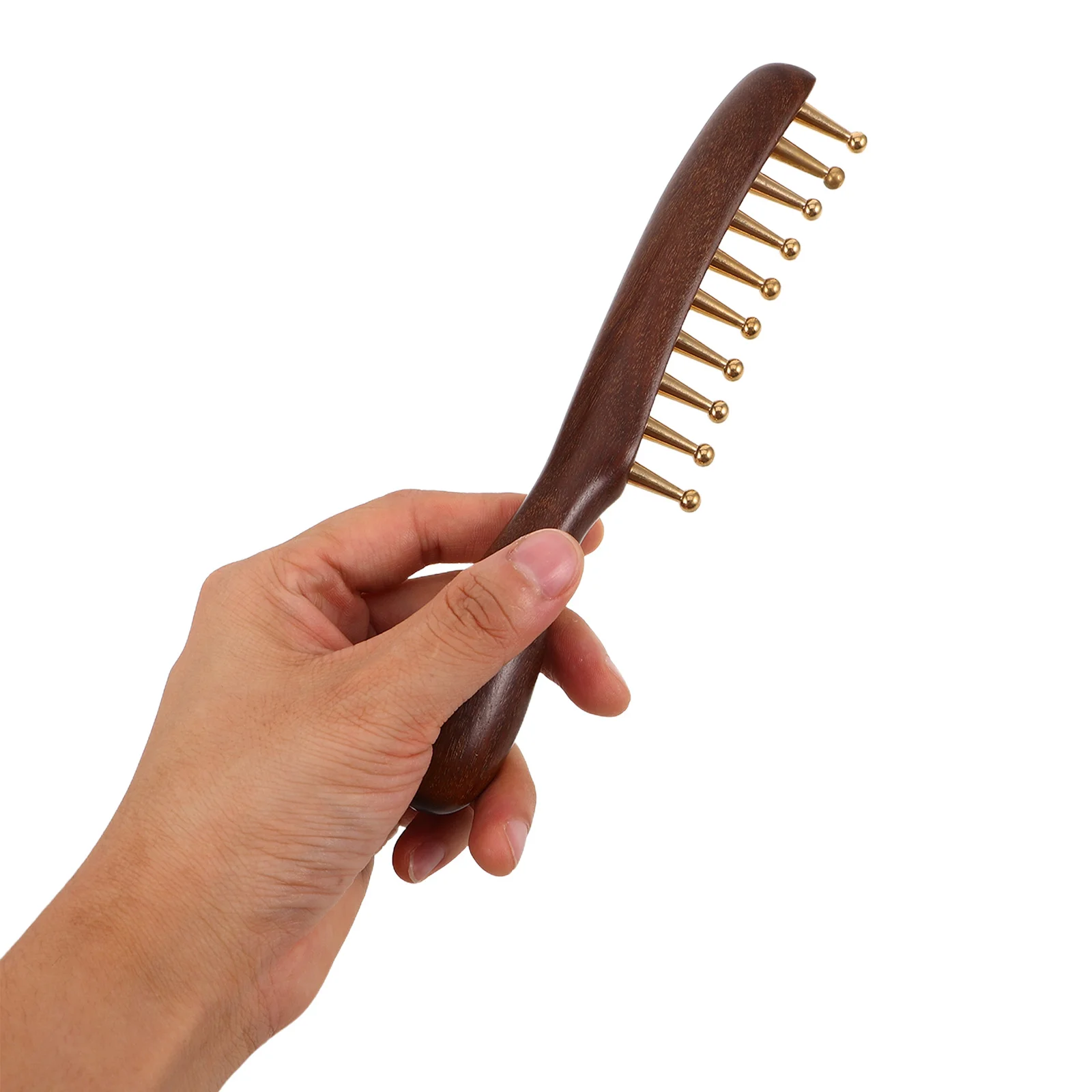 

Golden Sandalwood Scalp Massager Comb Natural Wood Gua Sha Tool Wide Tooth Hair Detangler Wooden Massage Brush For