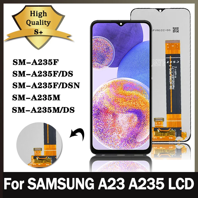 AAA+ Quality For Samsung  A23 A235 SM-A235F/DS LCD A235M LCD Display Touch Screen Digitizer Assembly For  A23 4G LCD