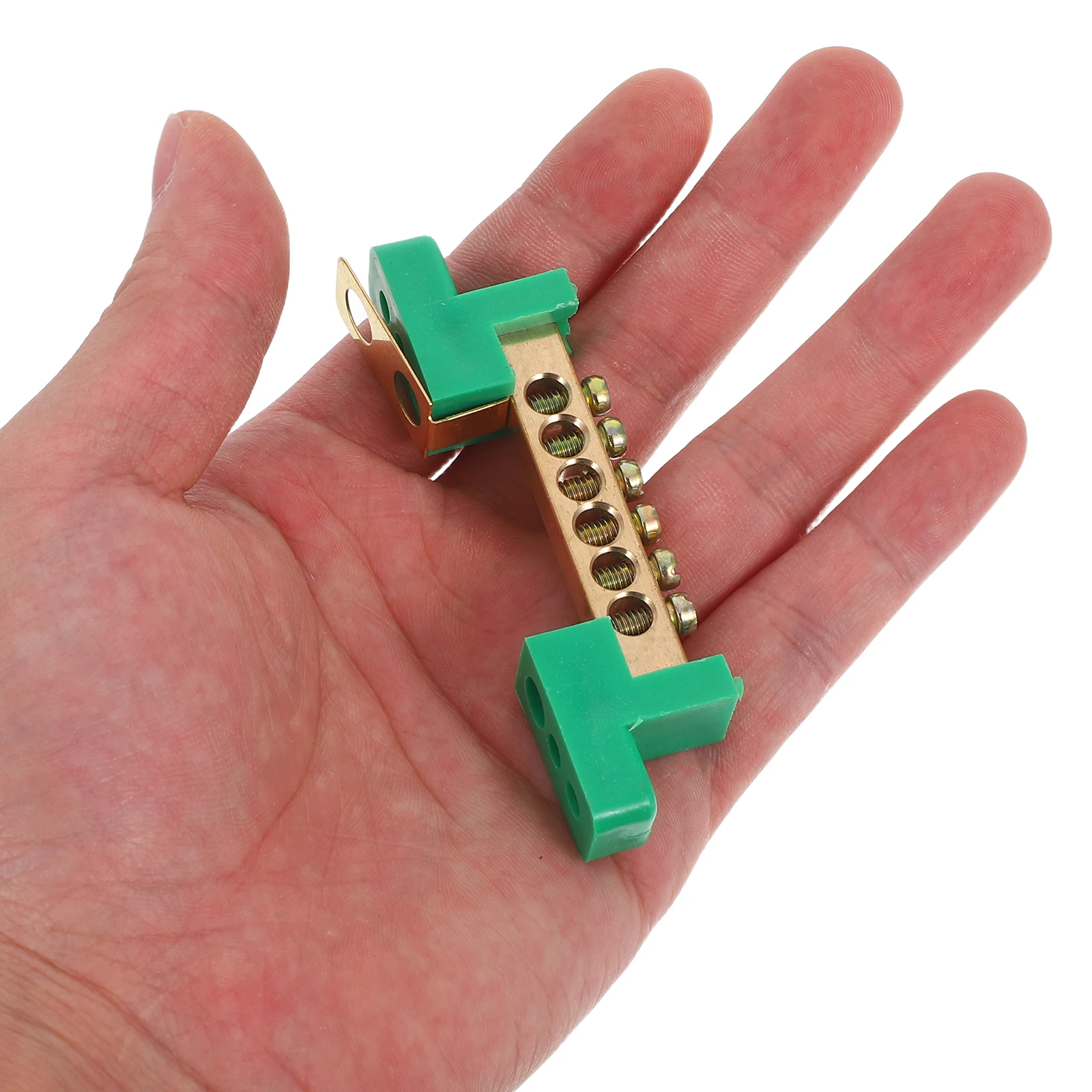 

4pcs Copper Ground Bus Bar Block 6 Positions High Conductivity Compact Design For Distribution Box Electrical Wiring Industrial