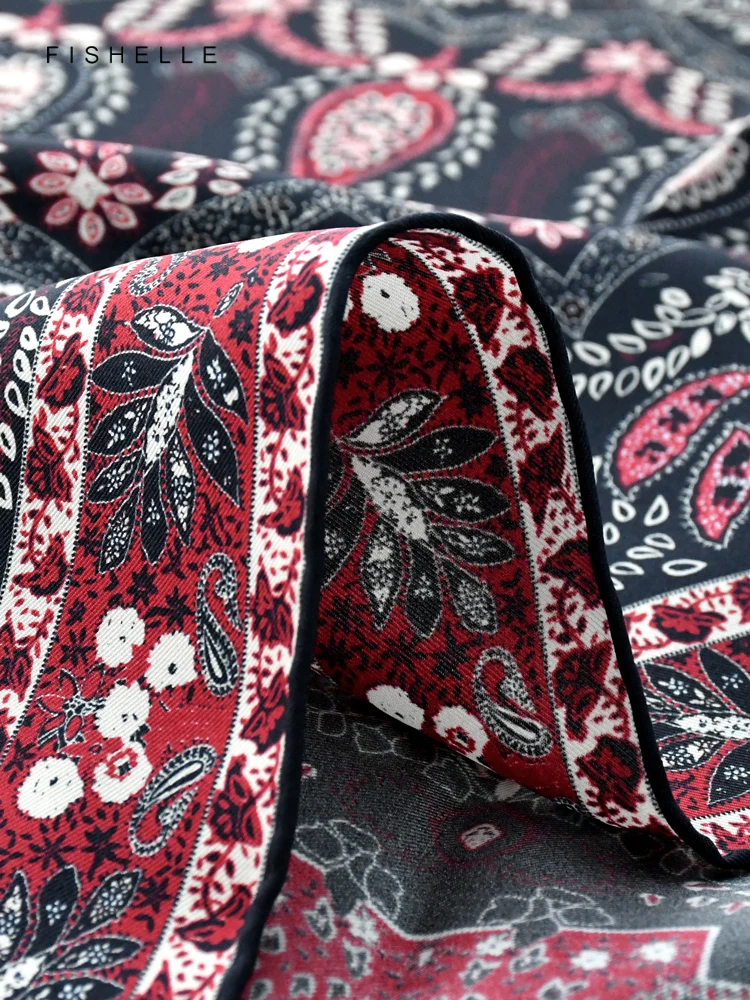 レッドペイズリー 100% 天然シルクスカーフ女性のツイルショールラップバンダナヒジャーブヘッドバンドスクエアハンカチ高級ギフト 90 センチメートル