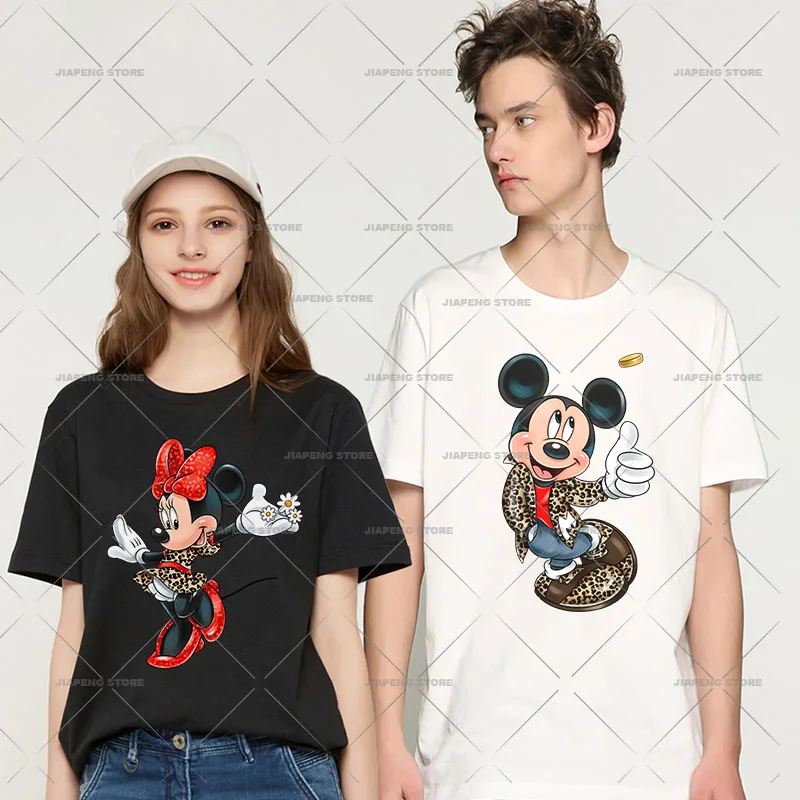 Disney-Patchs College léopard Minnie Mouse pour vêtements pour femmes, transfert thermique en vinyle, autocollant de repassage de luxe, nouveau