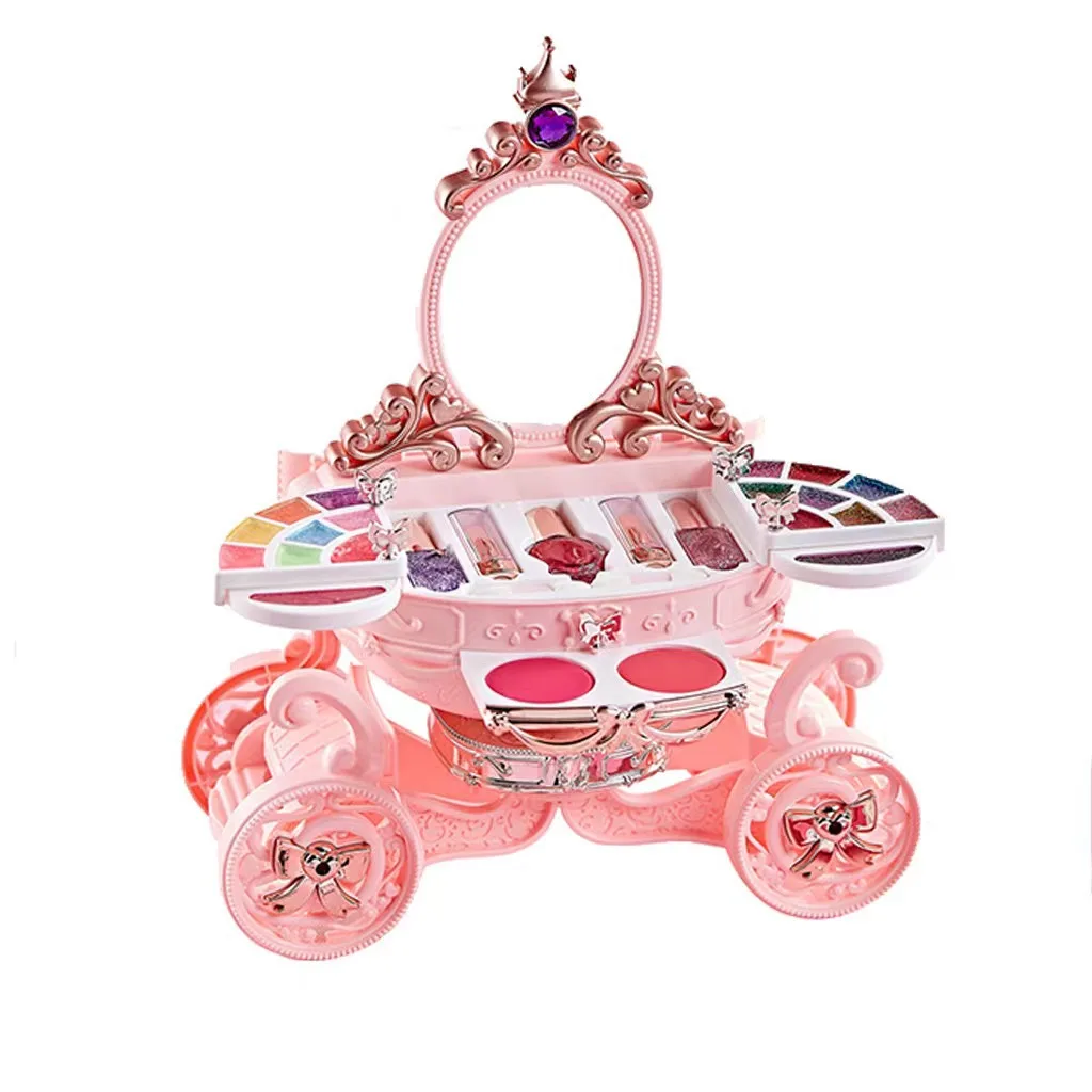 Jouets de maquillage en spancase pour enfants, style miroir, chariot à Aliments, jouets de maquillage pour filles, cadeaux d'anniversaire de vacances, outils de maquillage de scène