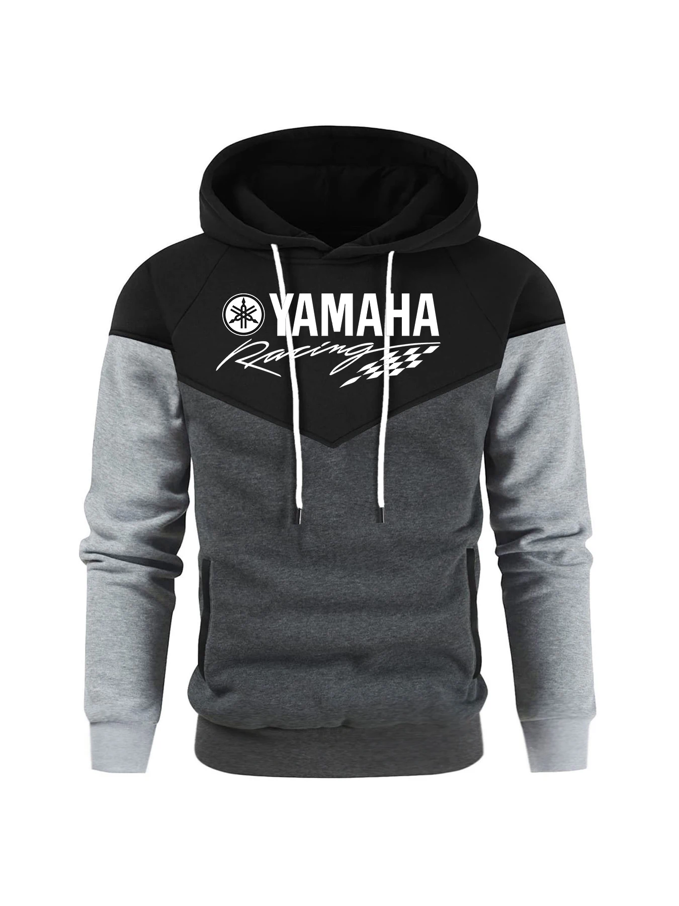 

Yamaha men's stitched hooded sweater, hooded shirt, casual loose fleece warm men's fashion autumn and winter sports jacket