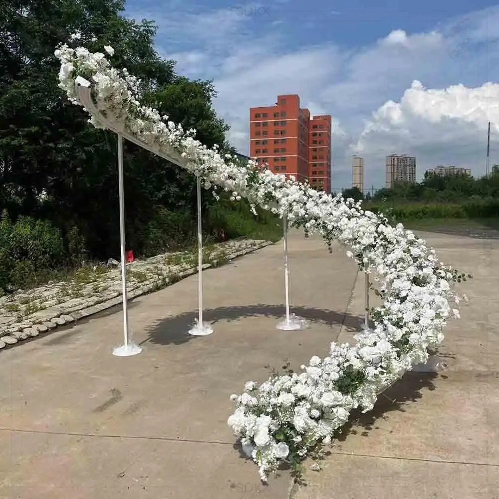 

FSDKX Handmade Backdrops Flower Arch Decoration Wedding Party Backdrop White Artificial Flower Arch