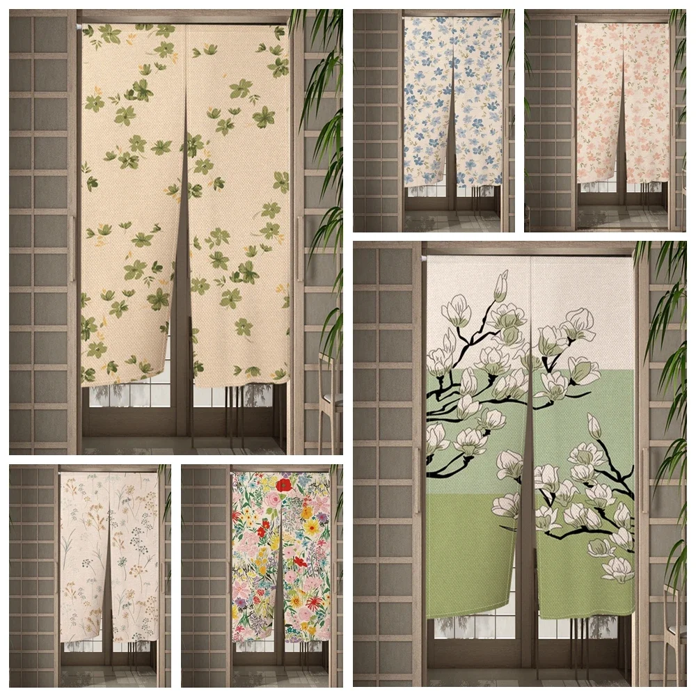 Japanese Door Curtain Cartoon Pattern Doorway Curtains For Kitchen Sushi Izakaya Home Entrance Decor Partition Short Curtain