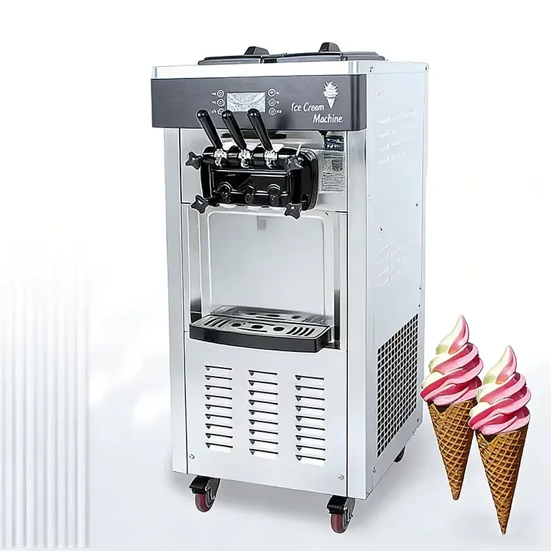 Commercial Ice Cream Making Machine Automatic Cleaning Three-color Soft Ice Cream Machine Customizable