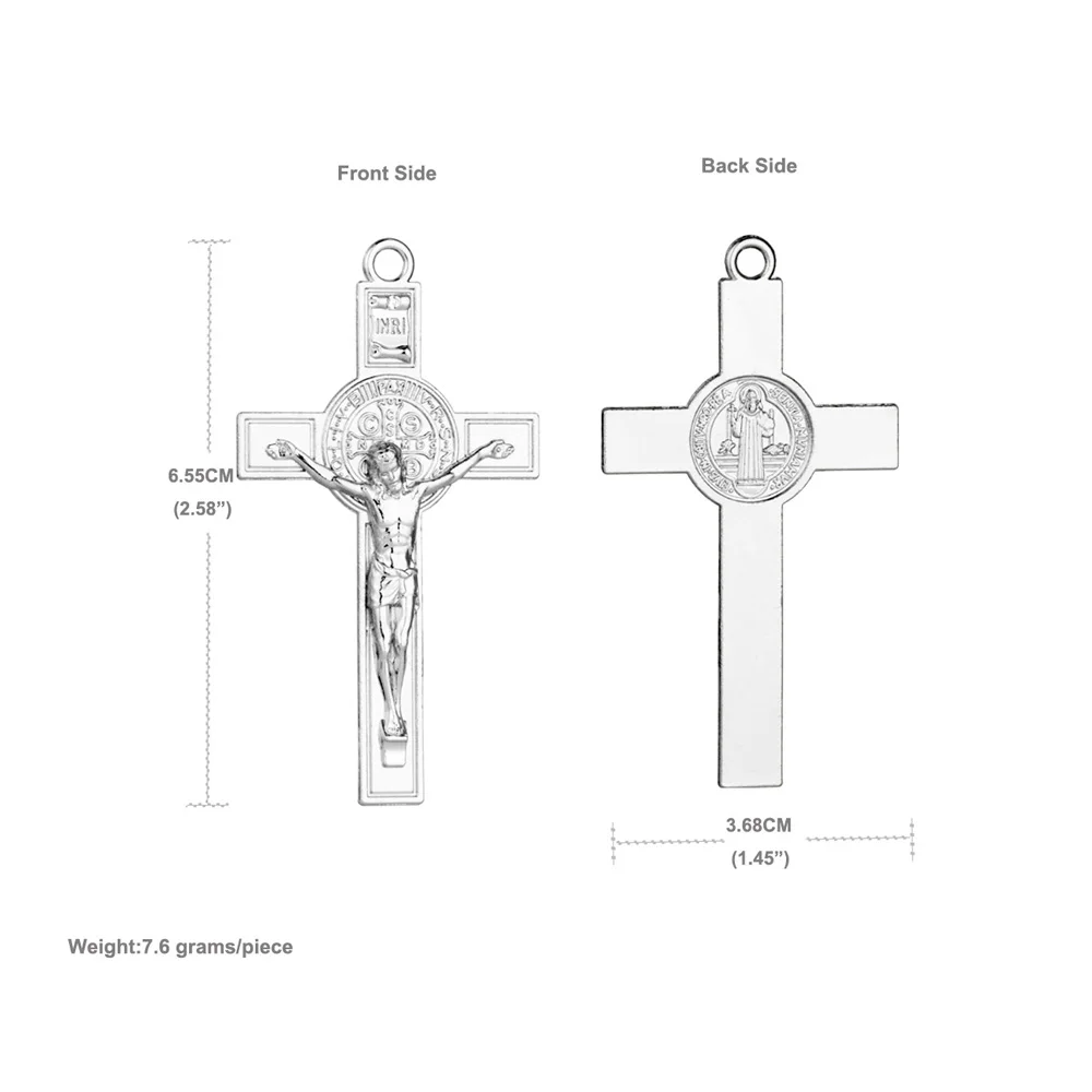 Diyalo 10pcs st. Benedict Exorzismus Kruzifix Kreuz Anhänger katholischer religiöser Heiliger handgemachtes Gebet – Detail 10