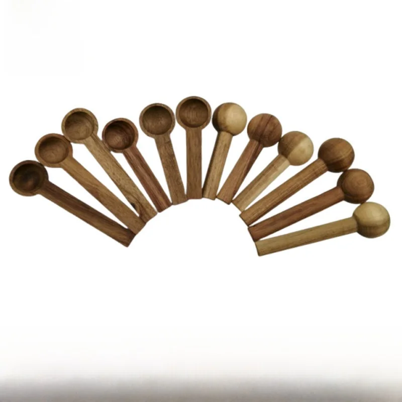 Tea Spoon Wooden Coffee Bean Seasoning Bath Salt Spoon Measurement Glass Bottle Creative Short Sleeve Women's T-shirt