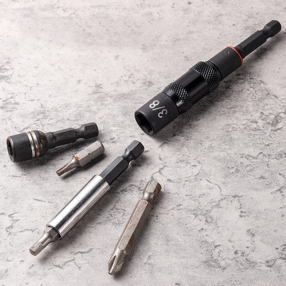 Hex Magnetic Ring Screwdriver Extension Rod Swivel Quick Change Holder For 1/4 3/8 5/16 Inch Drill Bits And Sockets Power Tool
