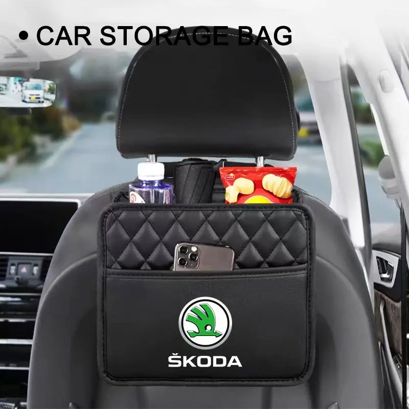 Car Storage Bag Multi-function Seat Back Storage Pocket Suspension For Skoda Octavia Fabia Kamiq Kapoq Kodiaq Rapid SCALA Superb