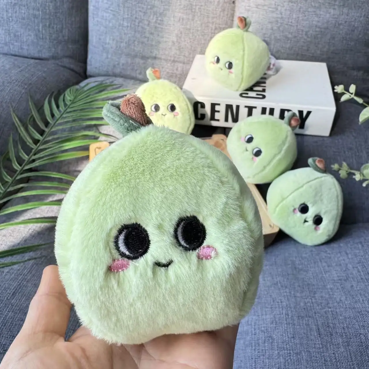 

10CM Green Pear Soothing Plush Toys Stuffed Fruit Garden Series Toy For Children Education Toy