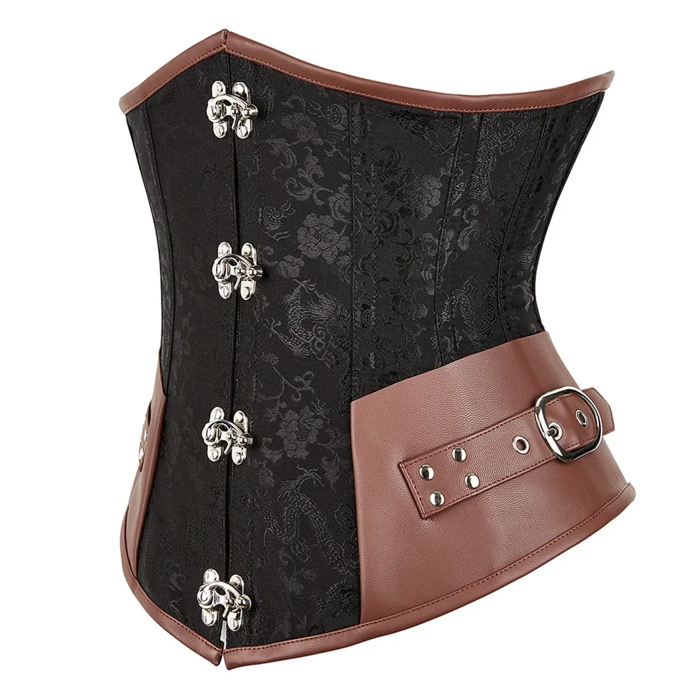 

Women Pirate Corset Leather Bustier Underbust Waist Trainer Corsage Burlesque Corsets Plus Size Party Night Costume Rave Outfits