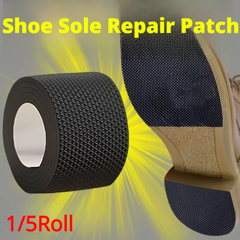 5/1roll Non-Slip Shoe Sole Repair Patch Thick EVA Cushion Protector Chunky Heels Wear-Resistant Cover Sticker DIY Repair Tool