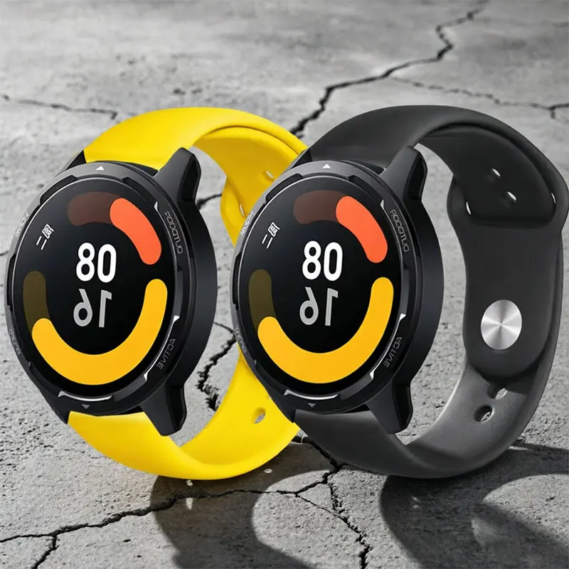 22mm Silicone Strap For Xiaomi Mi Watch Band S5 S4 S3 S1 Pro Bracelet Watch 5/2Pro Active S2 46mm Color 2 WatchBand Accessories
