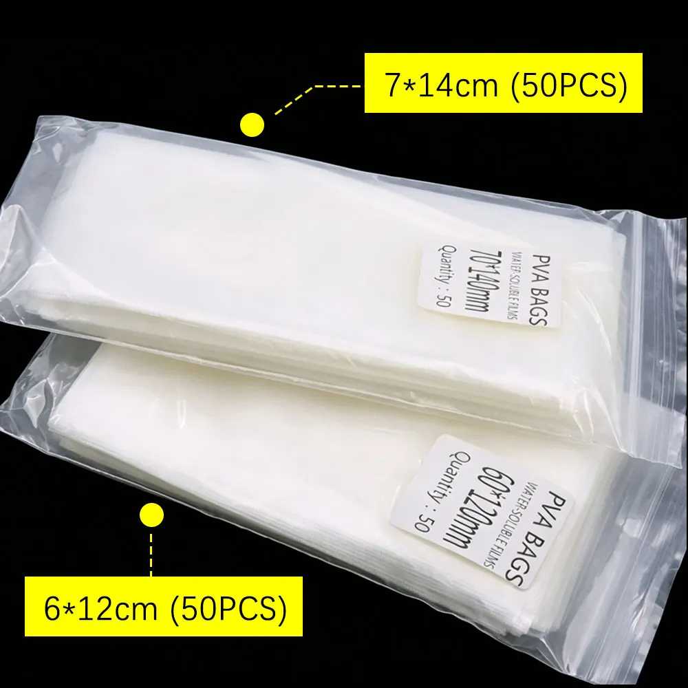 50 Stück PVA-Beutel Method Feeder Angelköder Boilie Zubehör Angelrig Wurfköder Wasserlösliches Schnell Schmelzendes PVA-Netz Karpfenangeln – Detail 6