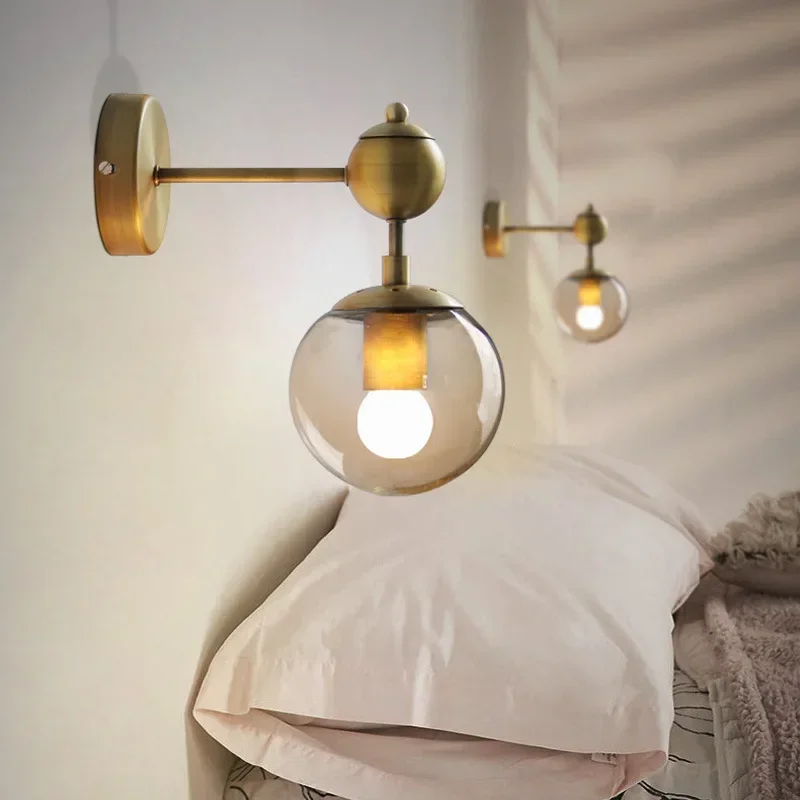 

Nice Glass Wall Lamp Bedroom Bedhead Hotel Room Decoration Wall Lamp
