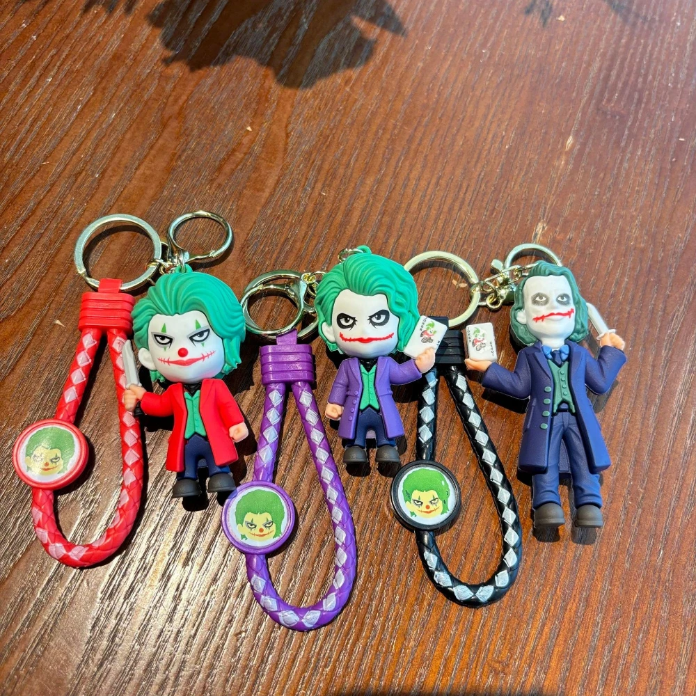 Anime Cartoon Marvel Batman Joker Image Doll Keychain Cute Halloween Series Key Ring Pendant Ornaments Jewelry Gifts for Friends