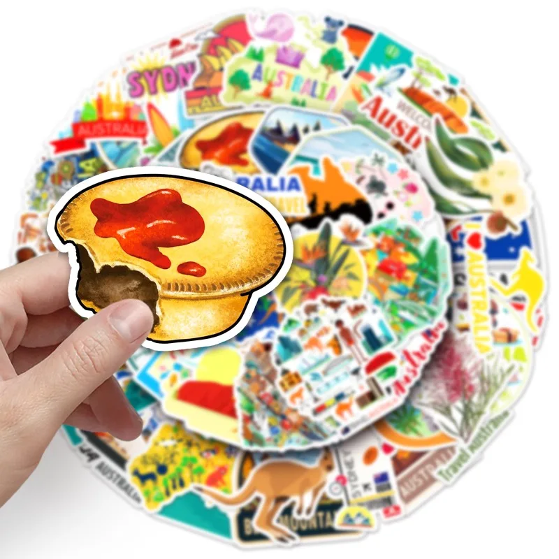 50 قطعة من الملصقات الأسترالية حقيبة هاتف جميلة بشكل خاص زجاجة ماء ديكور مقاوم للماء حزم ملصقات ذاتية الصنع #5