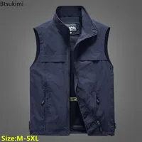 New 2025 Men's Lightweight Outdoor Vest Work Hiking Fishing Photo Travel Vest Men Running Sports Sleeveless Coats Mesh Waistcoat