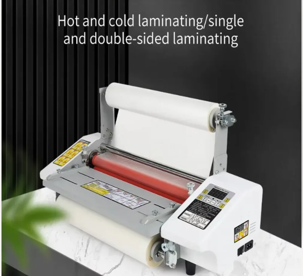Hot Roll Laminating Machine with 4 Rubber Rollers 440mm + 1 Roll Film