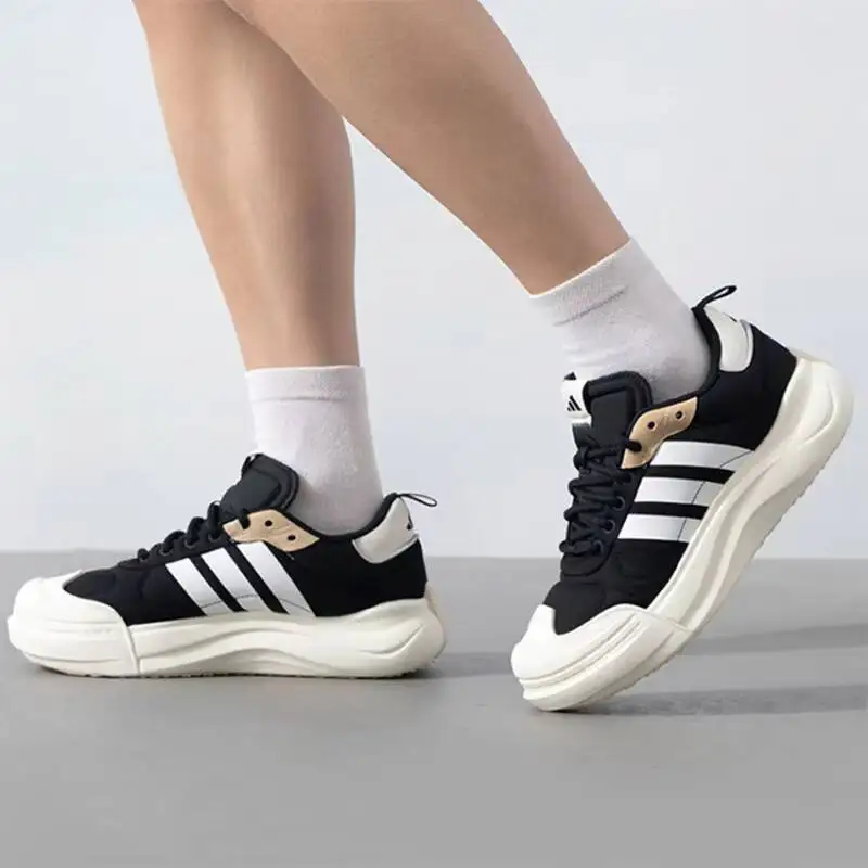 Black New adidas White Shoes Canvas Wavy Thick Sole Classic Stripes Casual Sneakers Men Women IH6058