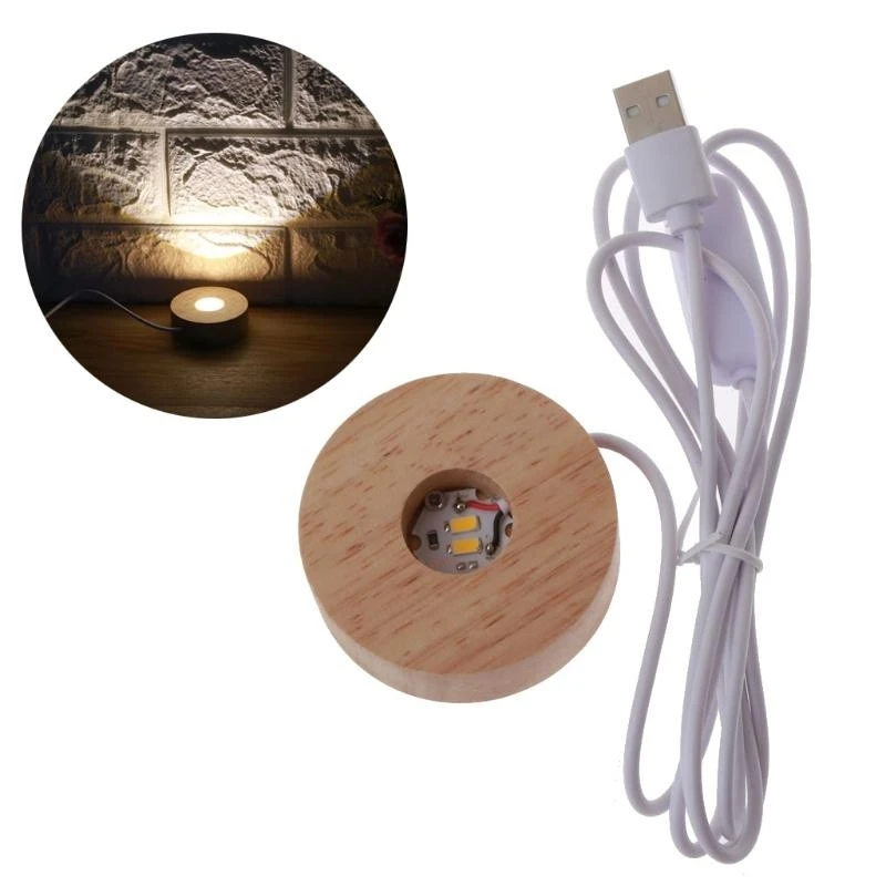 

LED Light Base Colorful/White/Warm Light Round Show Stand for 3D Crystal Glass Ball Art with Sensitive for Touch Switch