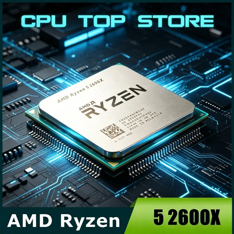 AMD Ryzen 5 2600X Processor 6-Core 12-Thread 3.6GHz Max Boost AM4 Socket 16MB L3 Cache 95W TDP 12nm Desktop CPU