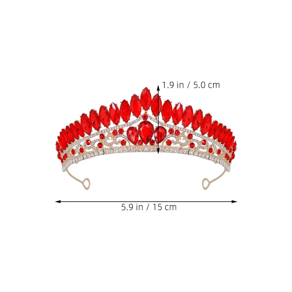 تاج إكسسوار شعر تاج الزفاف غطاء رأس سباركلي لحفلات الزفاف وأعياد الميلاد وعصابة رأس من حجر الراين للعروس #6