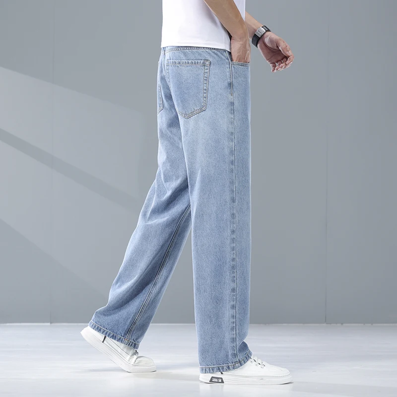 

Premium Quality Spring Wash Stretchy Men's Fit Casual Straight Leg Jeans Comfortable Denim New Arrival Fashion Trendy Essential