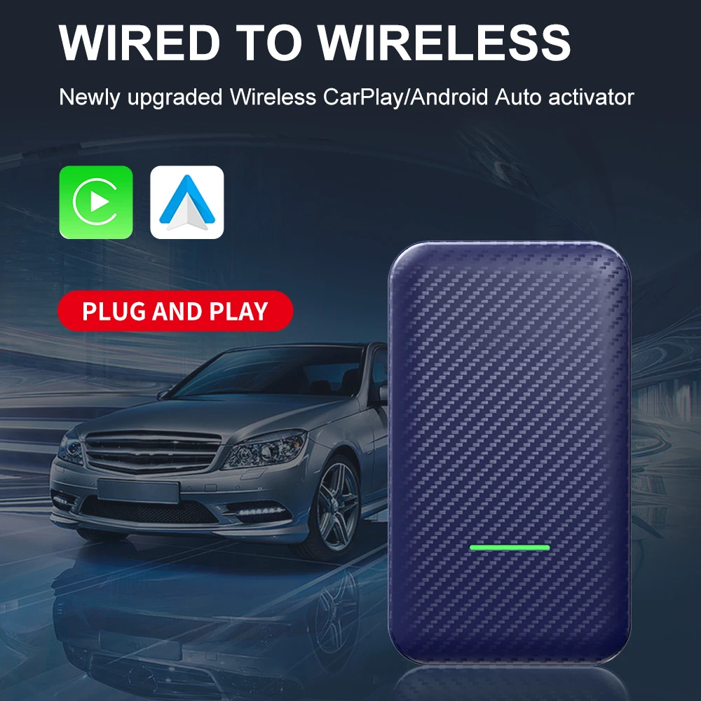 

HOT 4 Apple Car Play Wireless Adapter CarPlay Mini Box Android Auto Dongle 2 in1 for Benz Audi Mazda Kia Toyota VW OEM Car