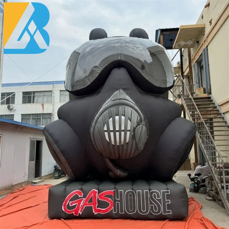 

Custom Inflatable Advertising Giant Black Gas Mask Replica for Decor Rent Event Toys