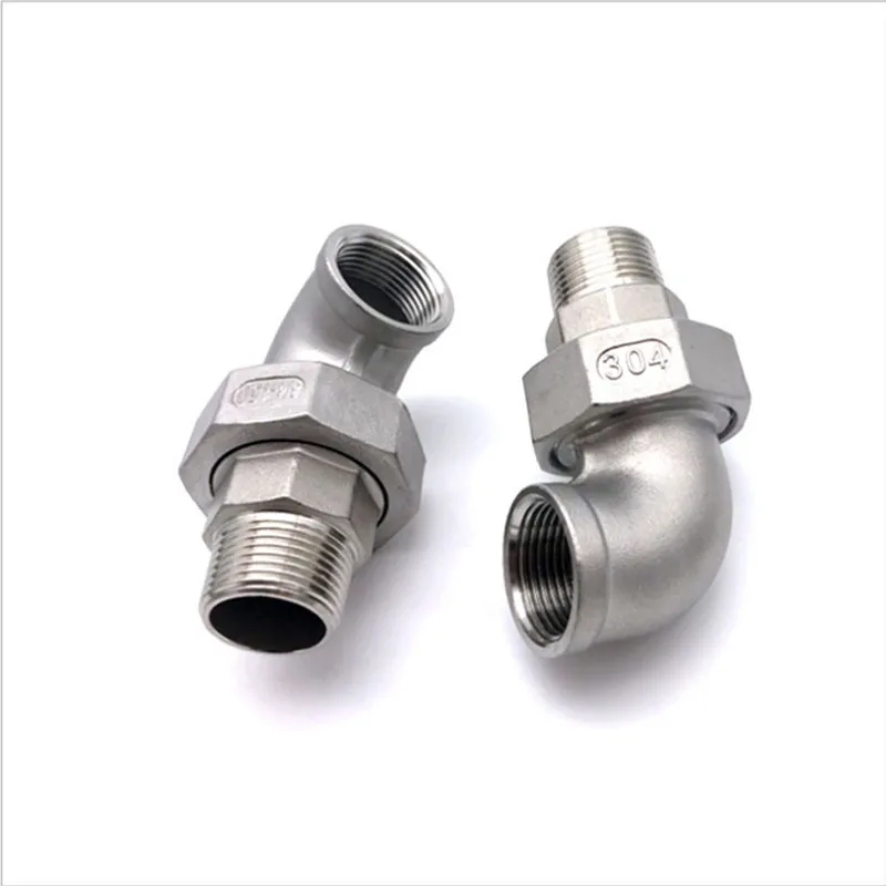 

1/4” 3/8” 1/2” 3/4 1 Male & Female 90 Degree Elbow BSP Thread 304 Live Joint Coupling Union Connector Pipe Fitting for Tube