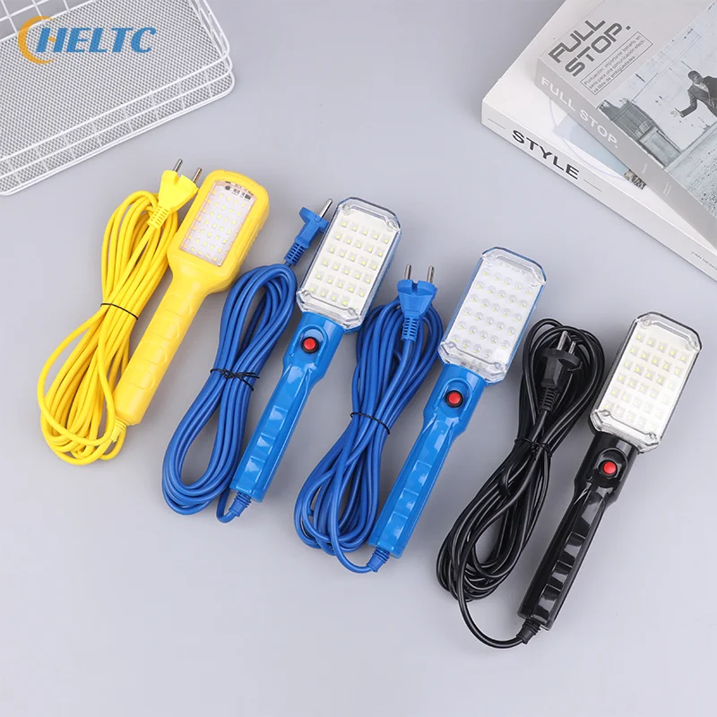 7W 30LED Workshop Flashlight With Magnet 220V Garage Work Light Handheld Repair Inspection Lamp With 5M Power Cable1PC