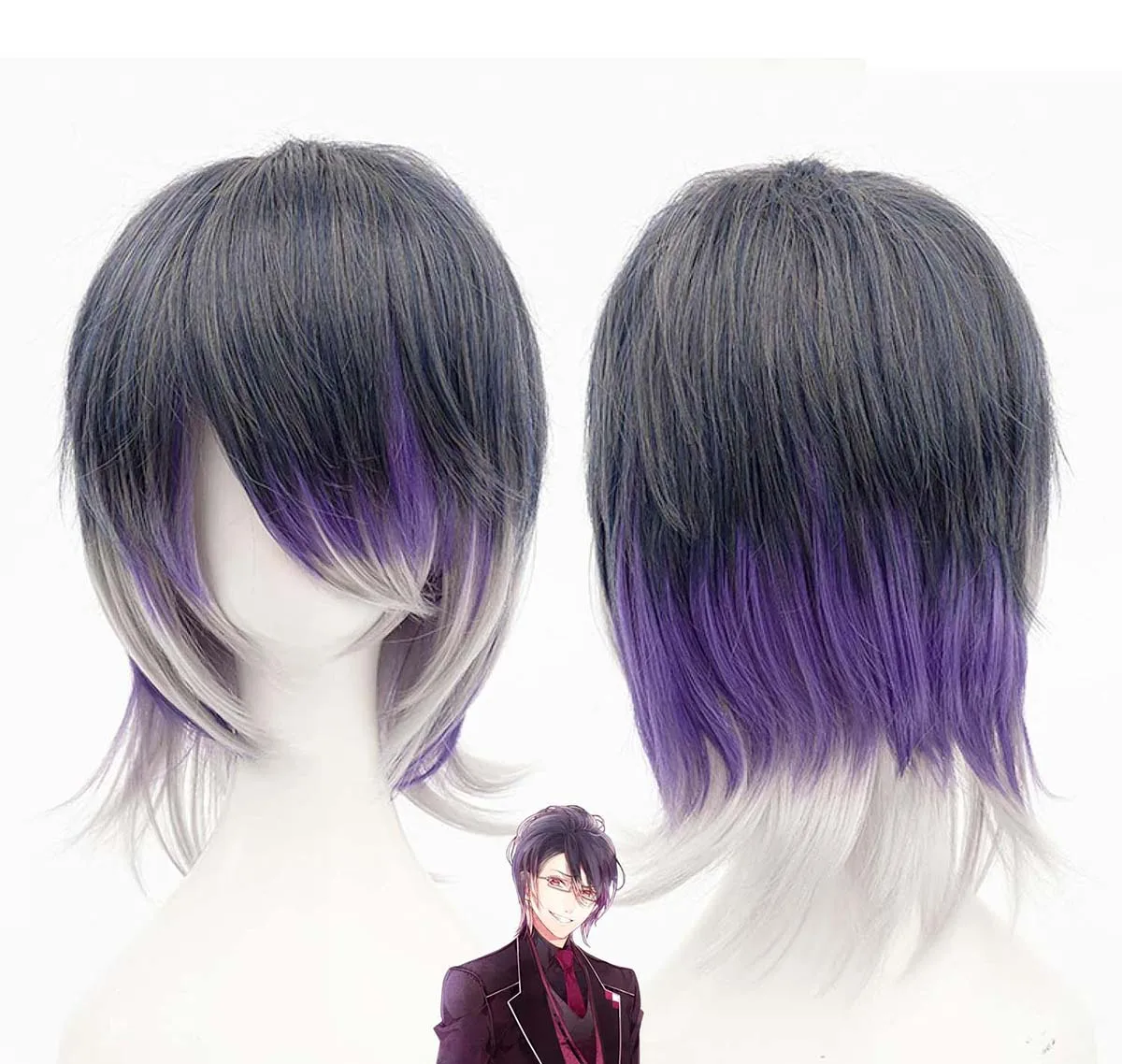 

Аниме-парик для косплея DIABOLIK LOVERS Sakamaki Reiji, короткий, фиолетовый, для мужчин