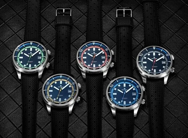 RDUNAE Retangula R3 Seahorse NH35A Automatic Men Wrist Watch 200M Diver Rotating Indexes C3 316L Date Dial