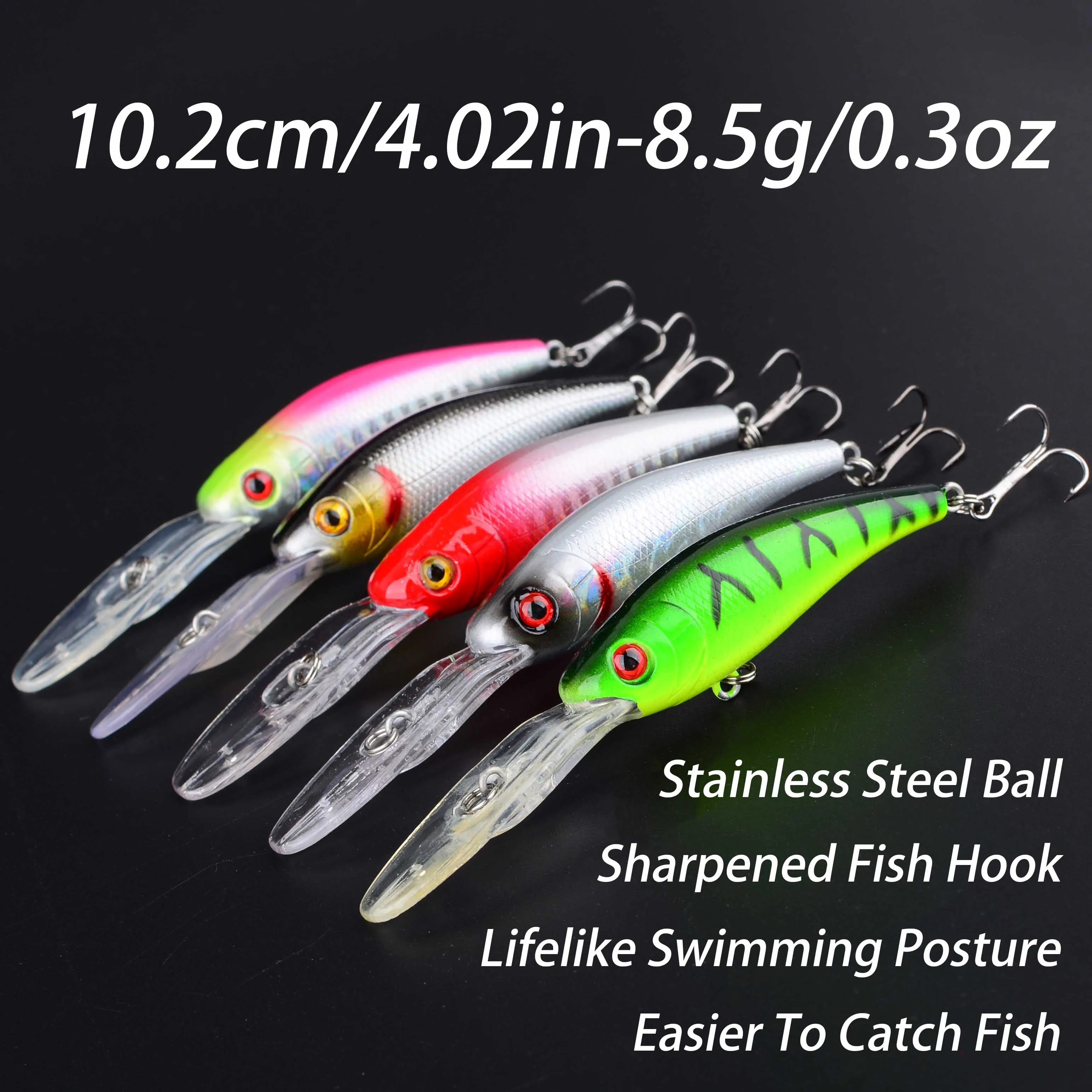 Minnow flotante con anzuelos triples para carpa y lucio - imagen 3