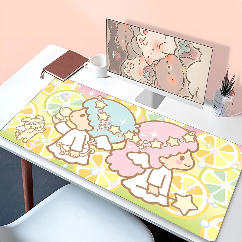 Computer Varmilo Keyboard Kawaii Mouse Pad L-little Twin Star Anime Gaming Accessories Table XXL Gamer Carpet Desk Mat  Mousepad
